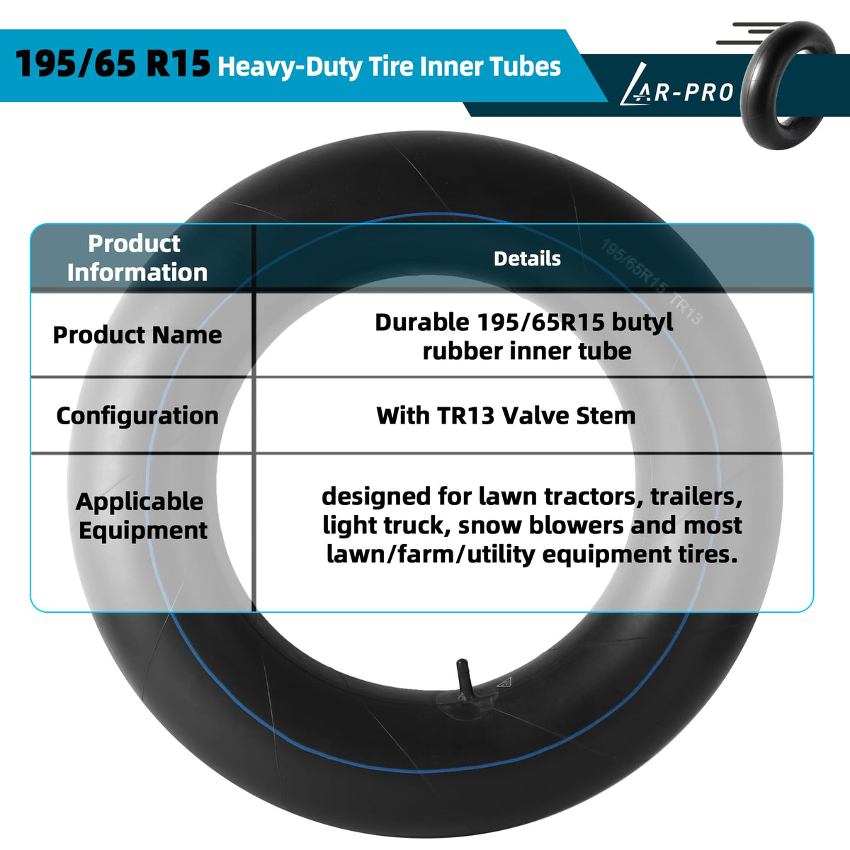 AR-PRO close-up of TR13 straight valve stem showing compatibility and secure inflation