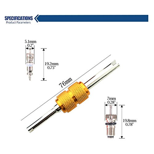 Aracey double-head remover tool detail for fast valve core installation