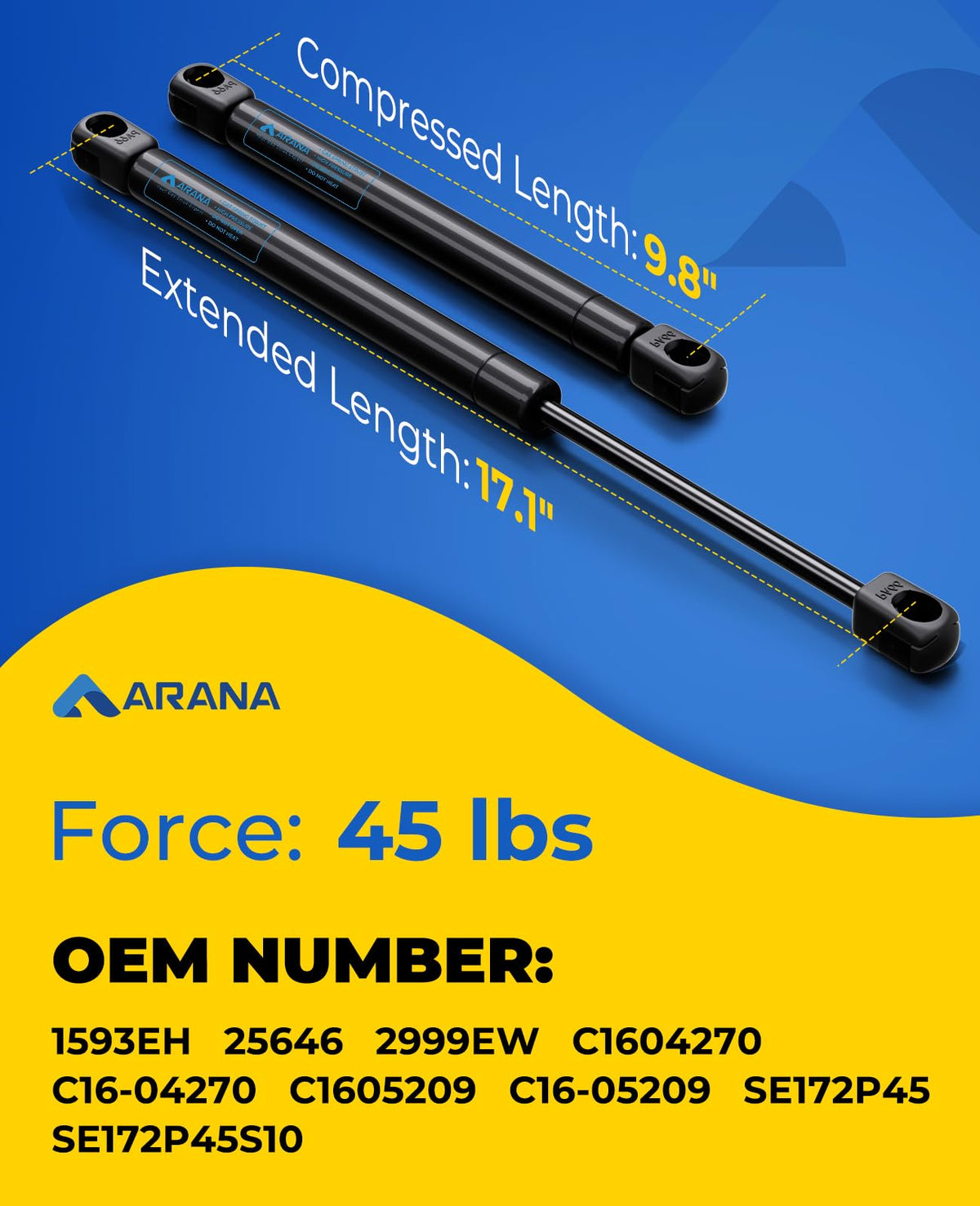 ARANA close-up of 10mm nylon ball socket end fittings for secure, easy mounting