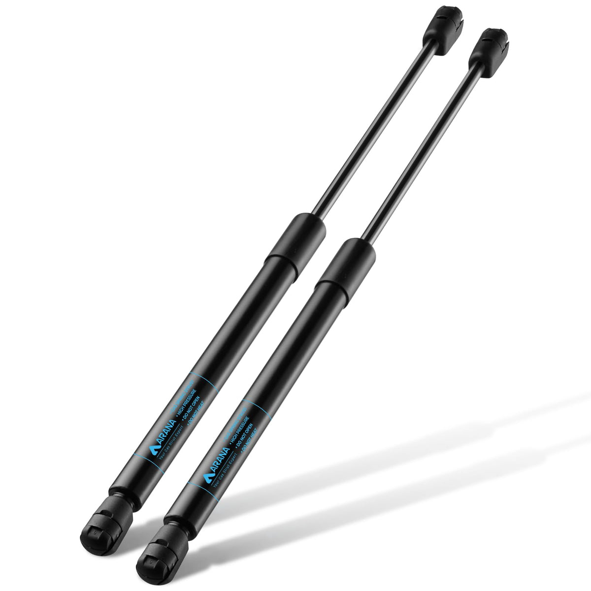 ARANA front view of 12-inch 40lb gas struts showing product and benefits
