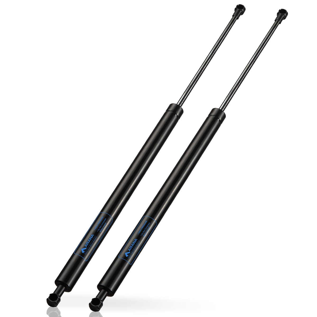 ARANA front view of 24 inch 40lb gas struts showing contents and benefit