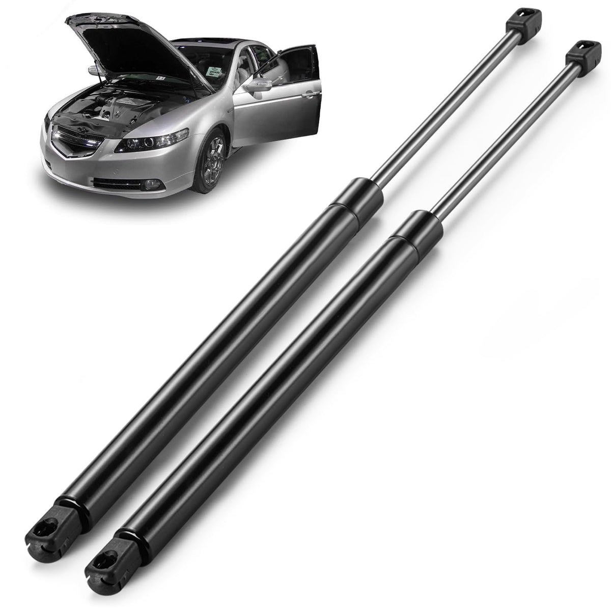 ARANA hood struts front packaging showing kit and included hardware benefit durability