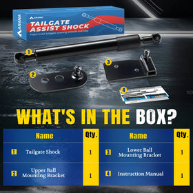 ARANA kit installed on Silverado tailgate demonstrating quieter, controlled opening