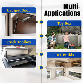 ARANA struts installed on a truck toolbox providing controlled lift