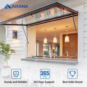 ARANA supporting an open camper bed lid in lifestyle setting for safer access benefit