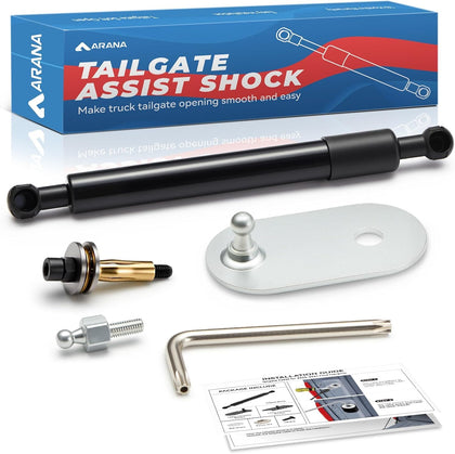 ARANA front packaging showing full tailgate assist kit and clear benefit of easy install