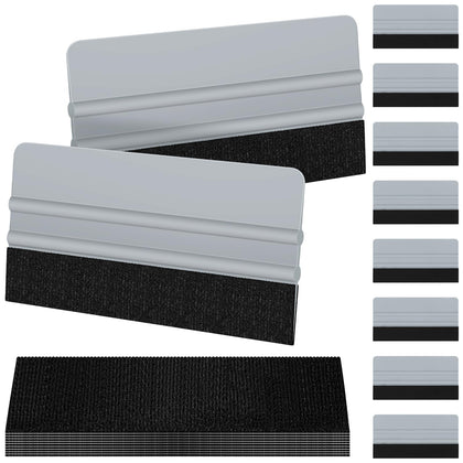 Arayker front view of 10-pack 6-inch felt squeegee showing quantity and protective benefits