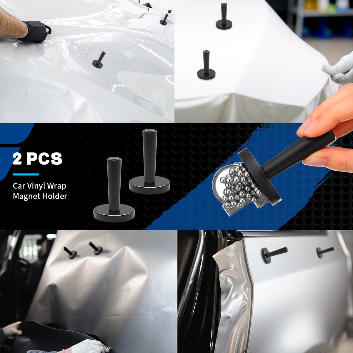 Arayker tools applied on a car door illustrating real-world wrapping and improved installation control