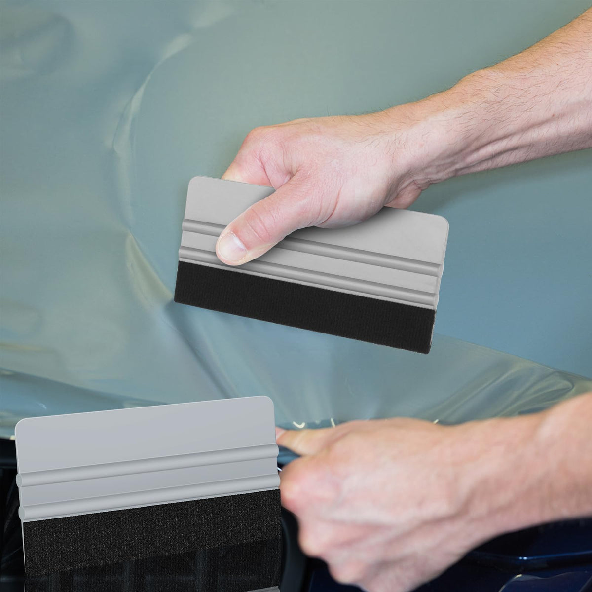 Arayker workbench scene with squeegees and tools for professional, tidy installations