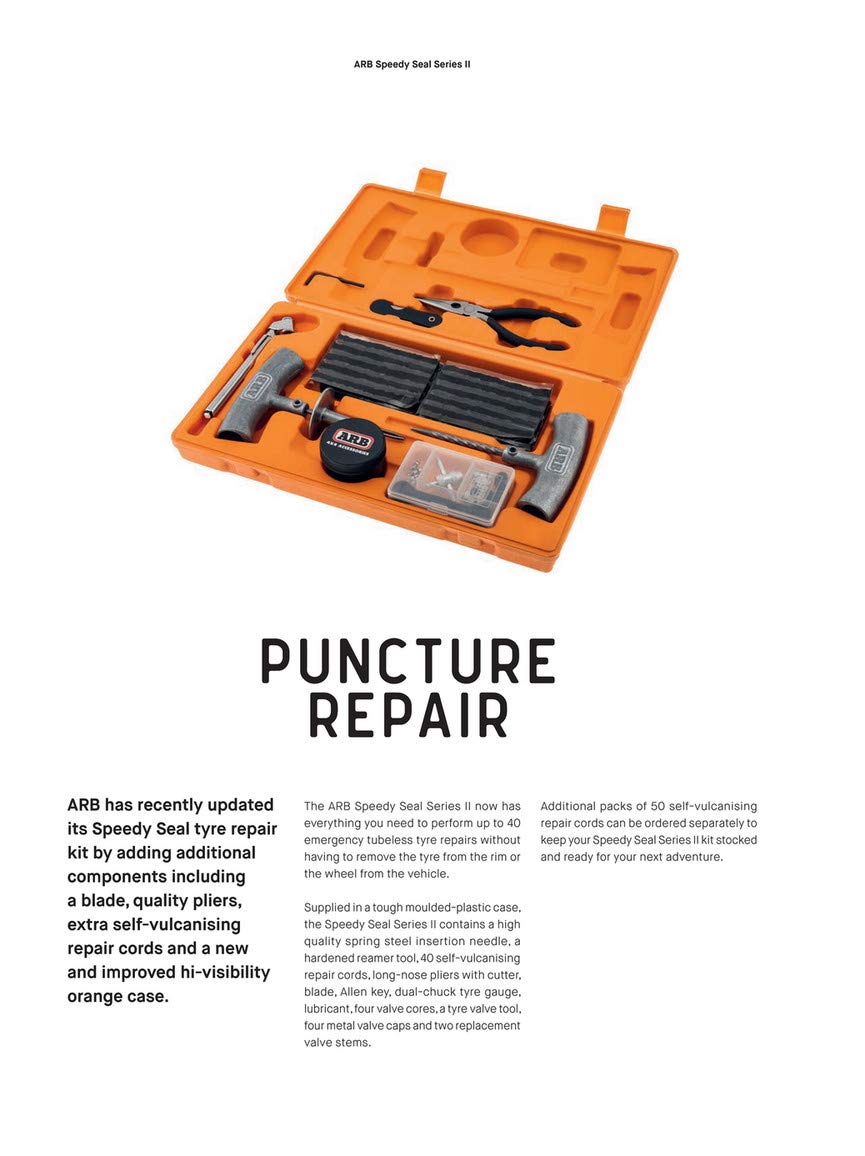 ARB Speedy Seal II being used to plug a tyre puncture demonstrating quick roadside fix