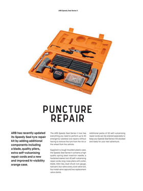 ARB Speedy Seal II being used to plug a tyre puncture demonstrating quick roadside fix