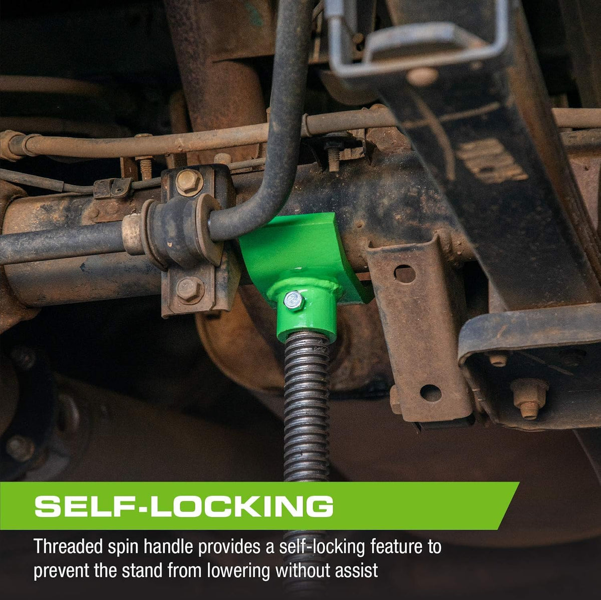 ARCAN ALSS15 bearing-mounted spin handle detail enabling smooth height control