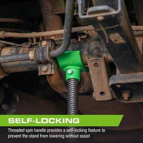 ARCAN ALSS15 bearing-mounted spin handle detail enabling smooth height control