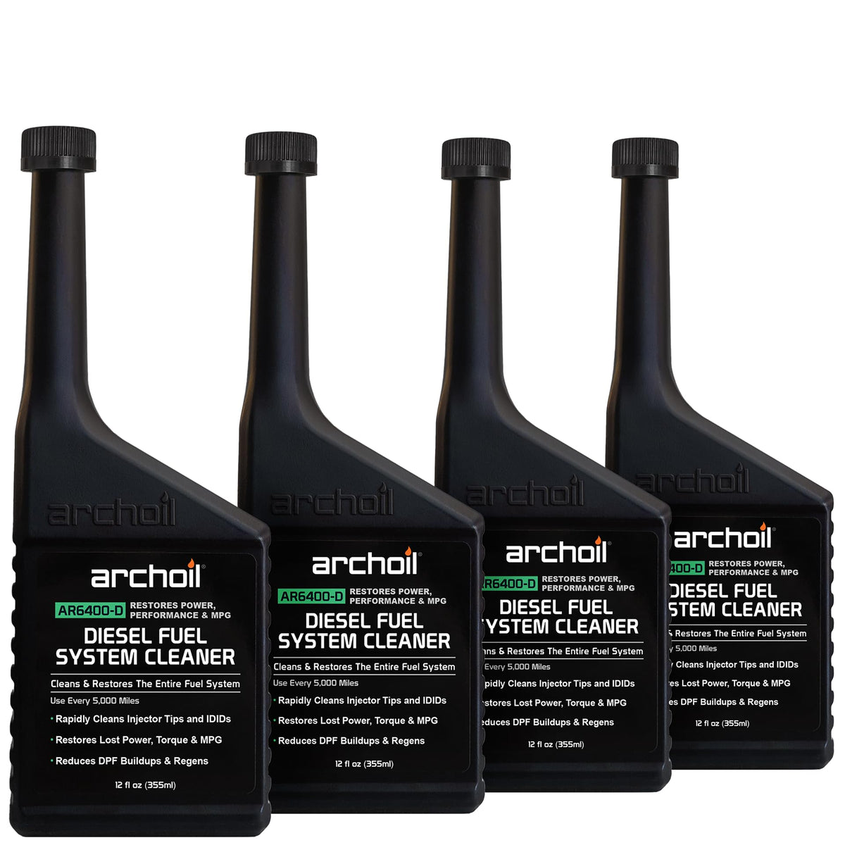 Archoil AR6400-D front packaging showing four 12 oz bottles and branding benefit