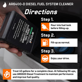 Archoil bottle in garage with truck showing maintenance and performance benefits
