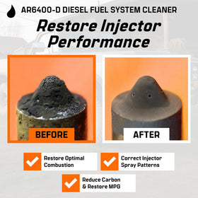 Archoil being poured into fuel tank demonstrating easy single-bottle use