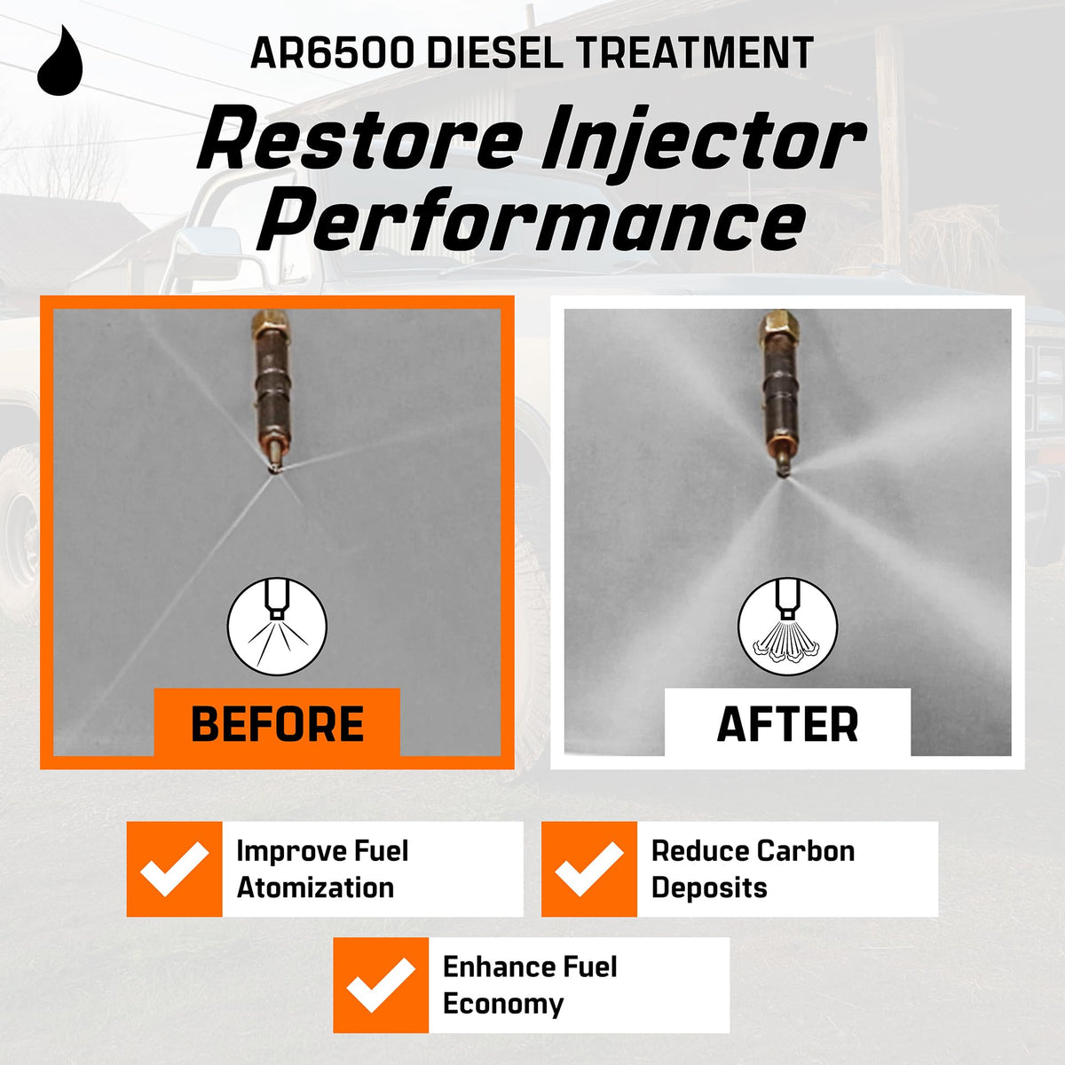 Archoil AR6500 being poured into a diesel tank to show easy use