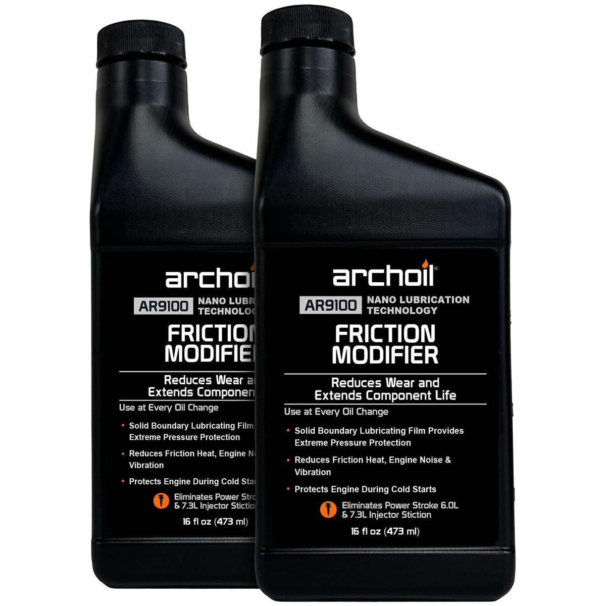 Archoil AR9100 front packaging showing two 16 oz bottles and usage benefit