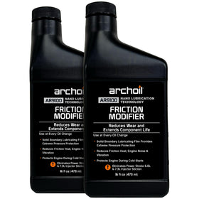 Archoil AR9100 front packaging showing two 16 oz bottles and usage benefit