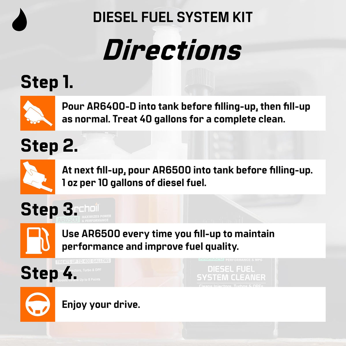 Archoil treated truck on road illustrating smoother acceleration benefit