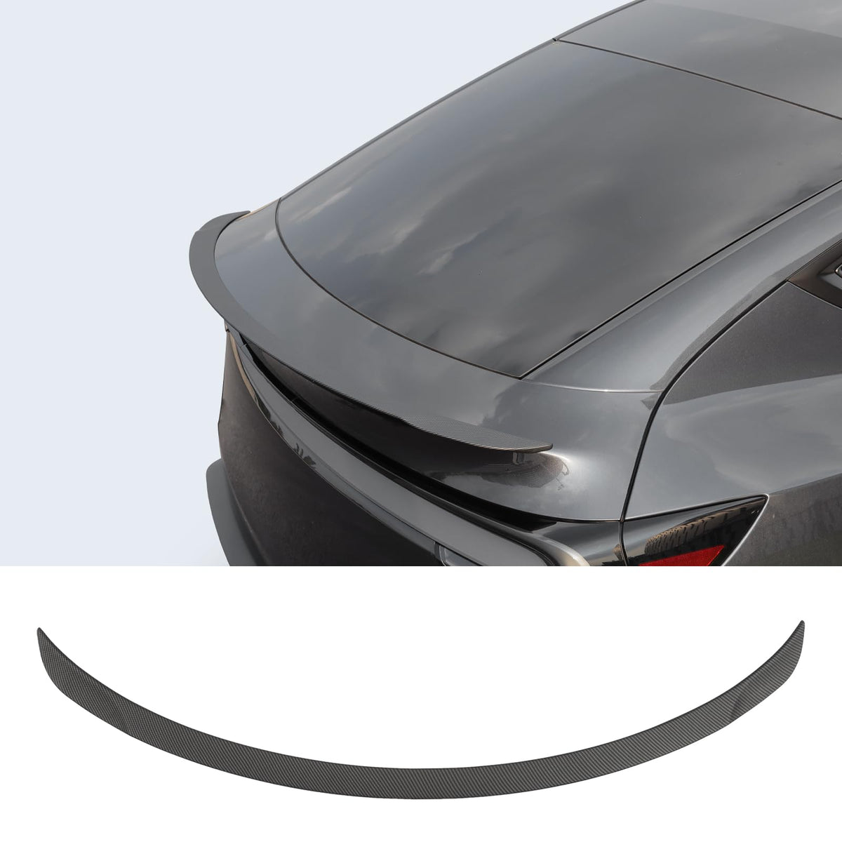 Arcoche spoiler front view on Model Y Juniper showing sleek style and improved presence
