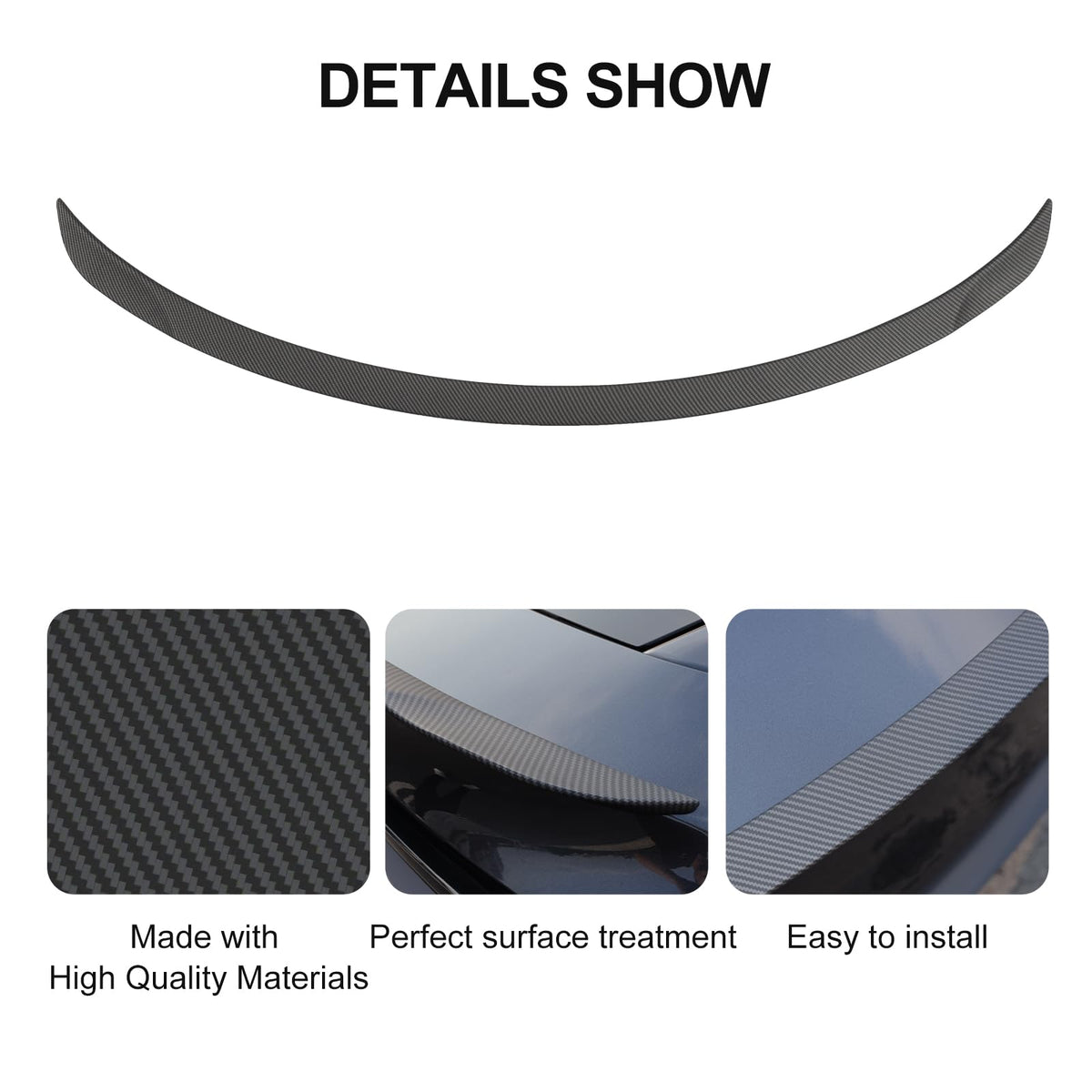 Arcoche spoiler installed rear three-quarter view enhancing aerodynamics and look