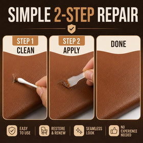 ARCSSAI before and after car seat repair showing restored brown finish benefit
