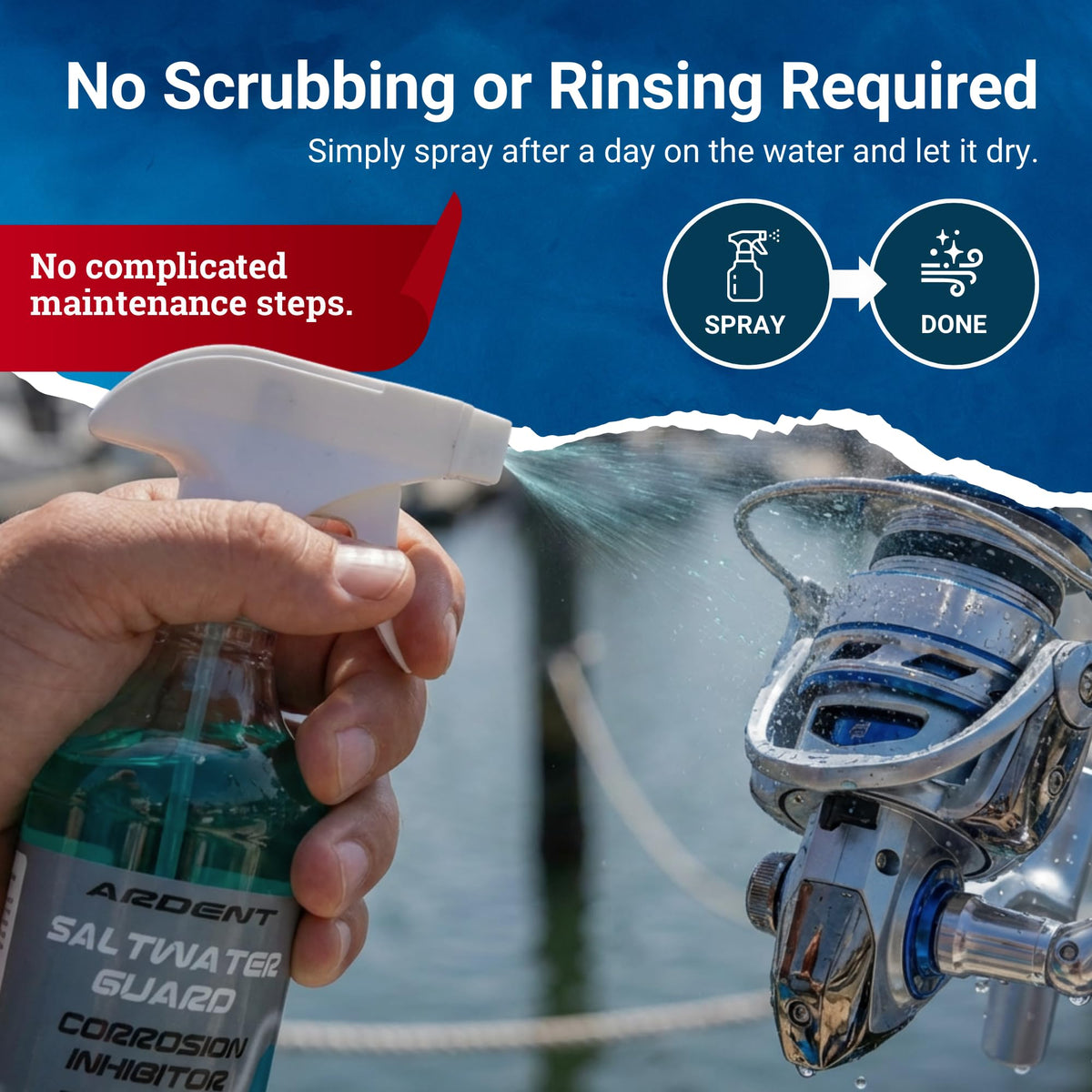 Ardent used on boat hardware and hinges, helping preserve marine fittings and finishes