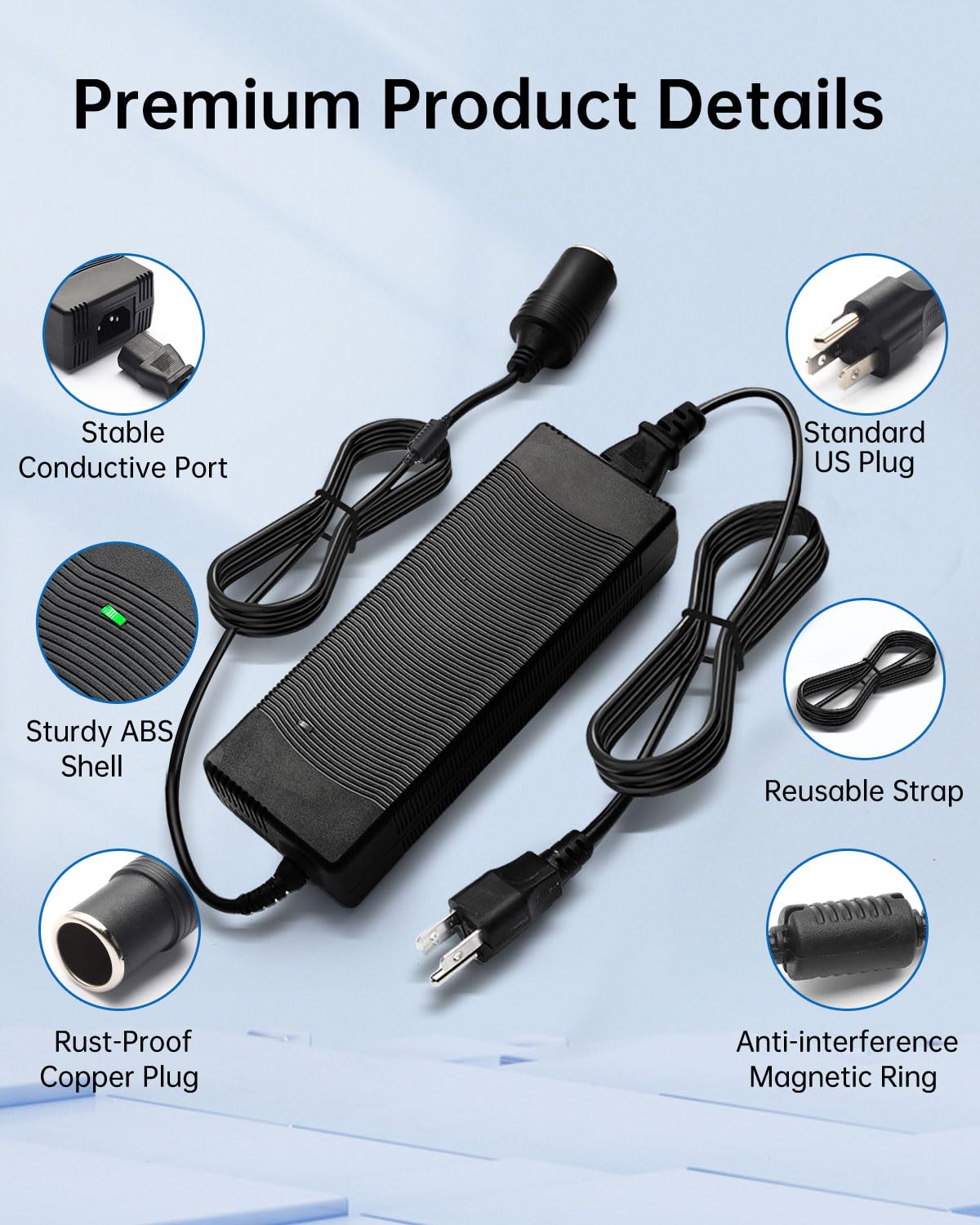 Arecwy cigarette lighter socket close-up, providing convenient device connection