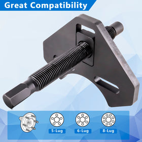 aremnry tool mounted on vehicle hub for safe removal and protection