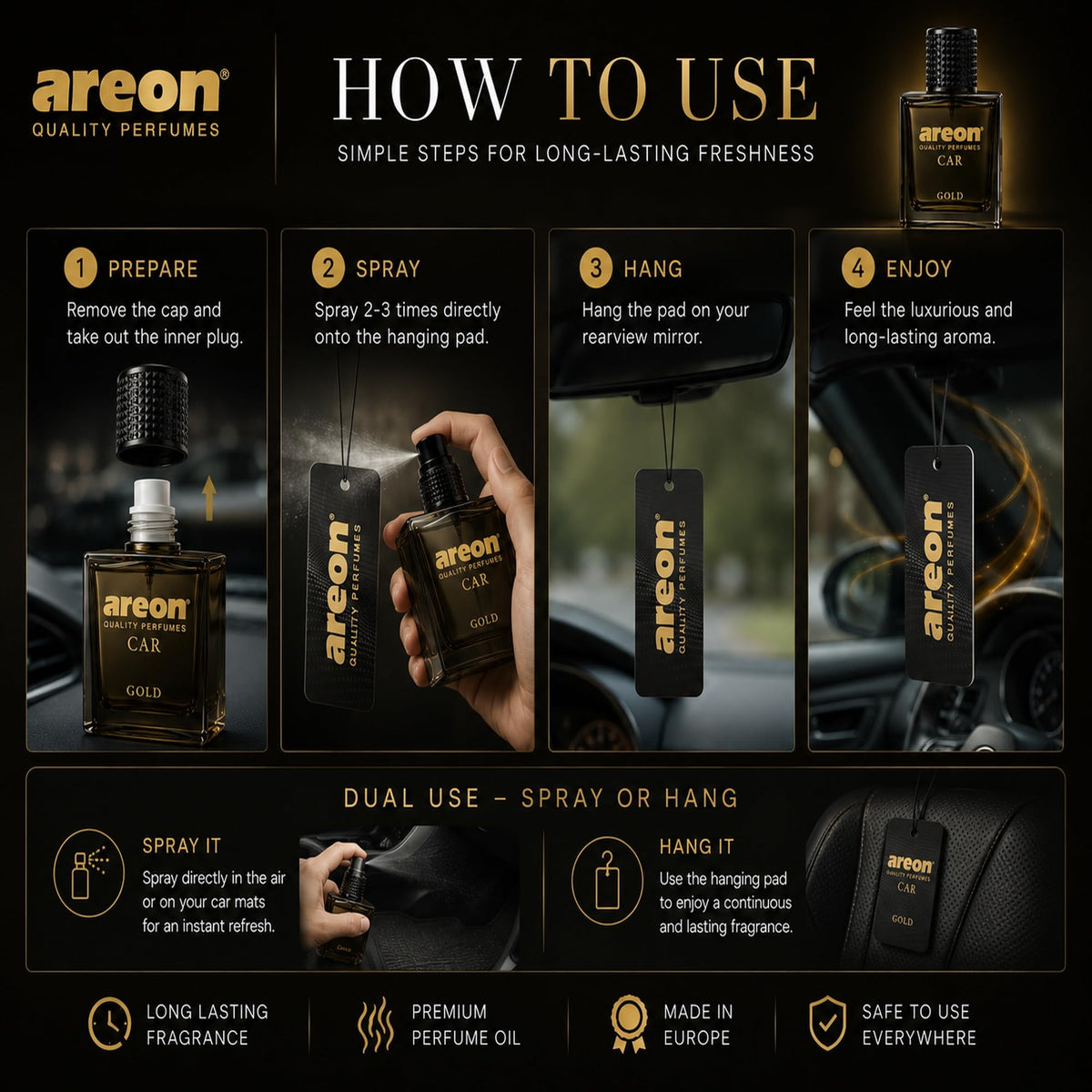 AREON hanging absorber pad detail with fabric texture and even diffusion