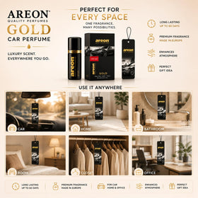 AREON Gold placed in vehicle interior, maintains refined cabin atmosphere benefit