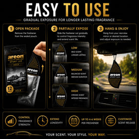 AREON SL-Gold texture edge view revealing cardboard finish for steady scent release