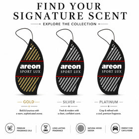AREON twelve hangers spread out illustrating multi-pack value and backup benefit