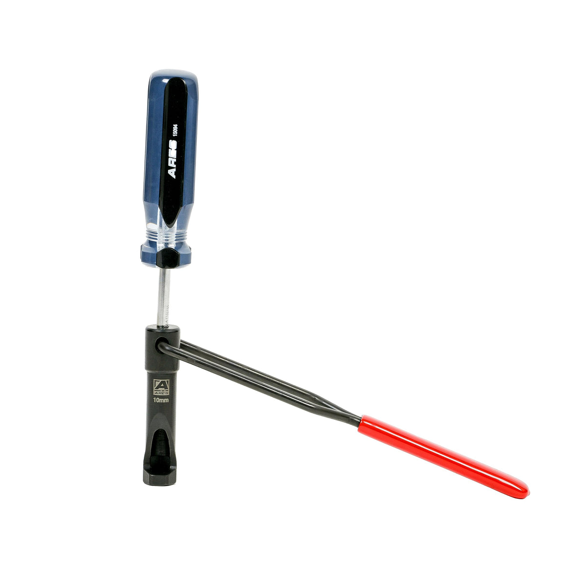 ARES 10mm hex end close-up showing precise fit to reduce rounding and slippage