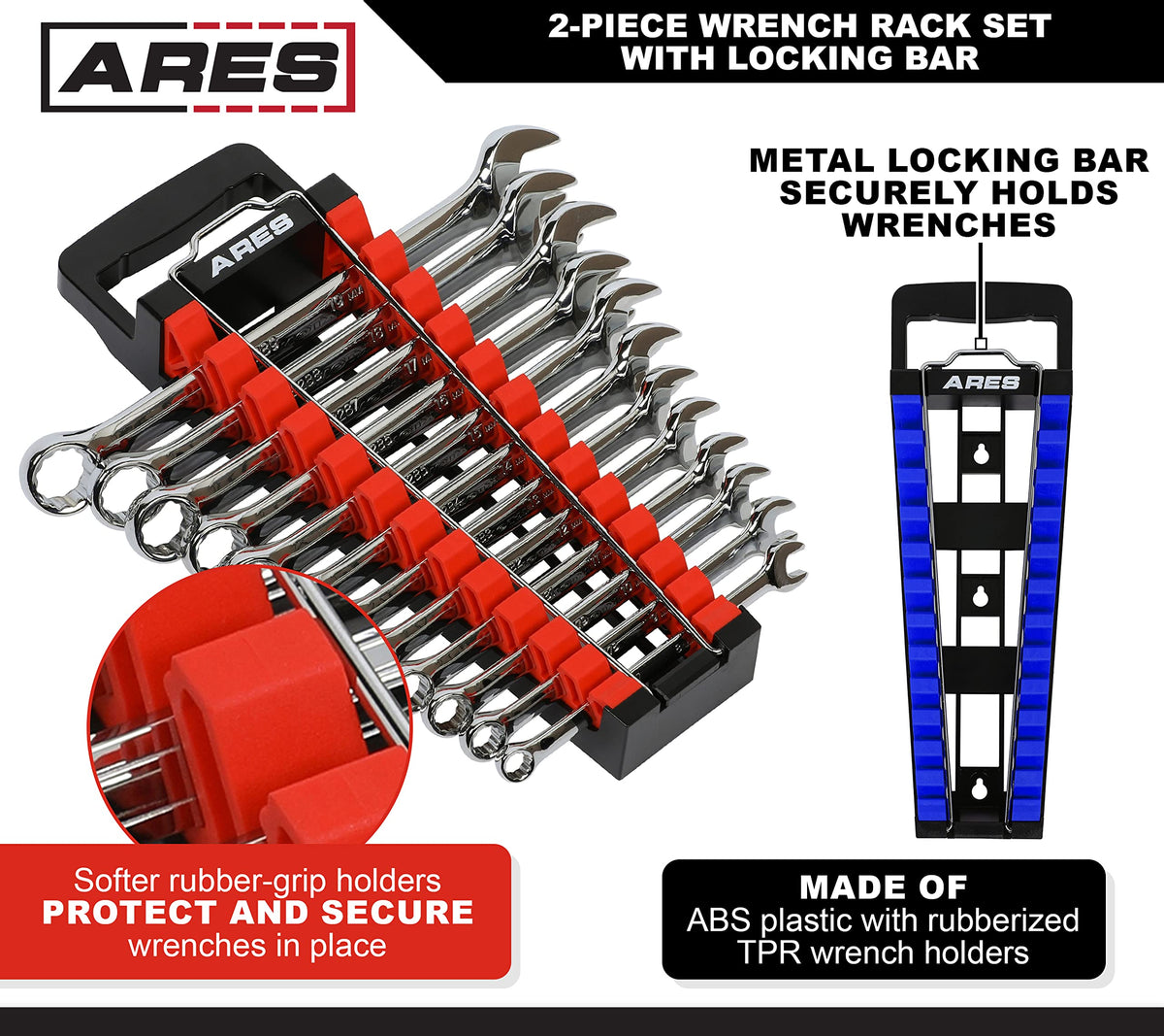 ARES locking bar detail showing locked wrenches for safe transport
