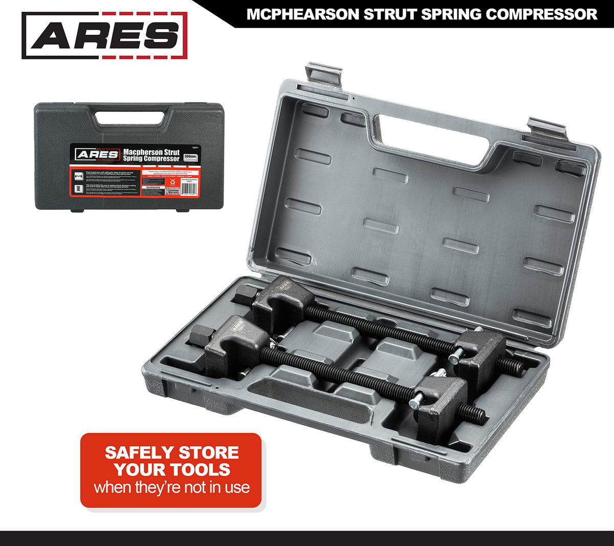 ARES tool in use on vehicle providing stable strut removal support
