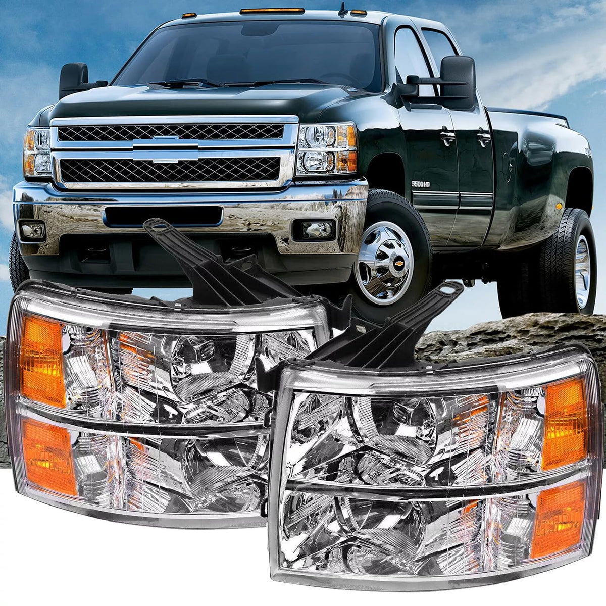 Aresparts nighttime truck beam demo showing improved road visibility and uniform light