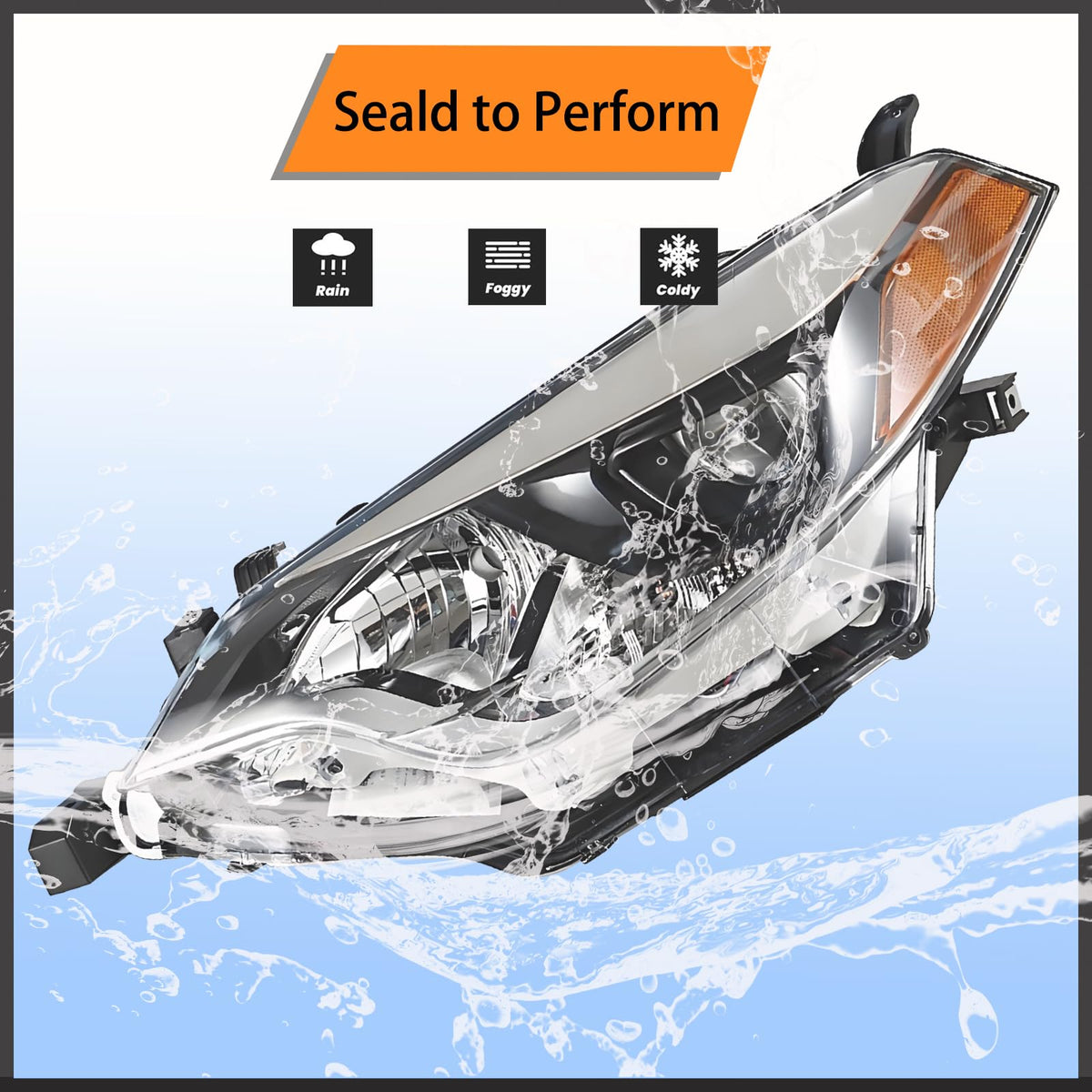 Aresparts headlight next to ruler showing compact fit and accurate mounting dimensions