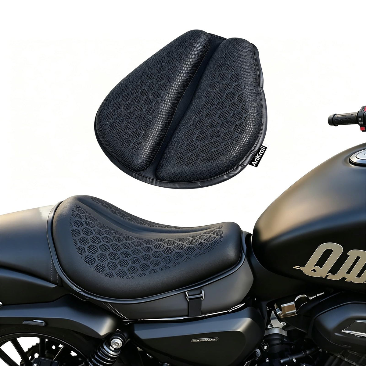 AriKroii front view showing full gel seat cushion for clear fit benefit