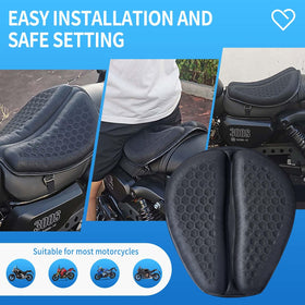 AriKroii seat pad next to helmet for size comparison and portability