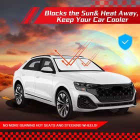 ARISMOTOR sun shade in parking lot lifestyle scene reducing interior heat