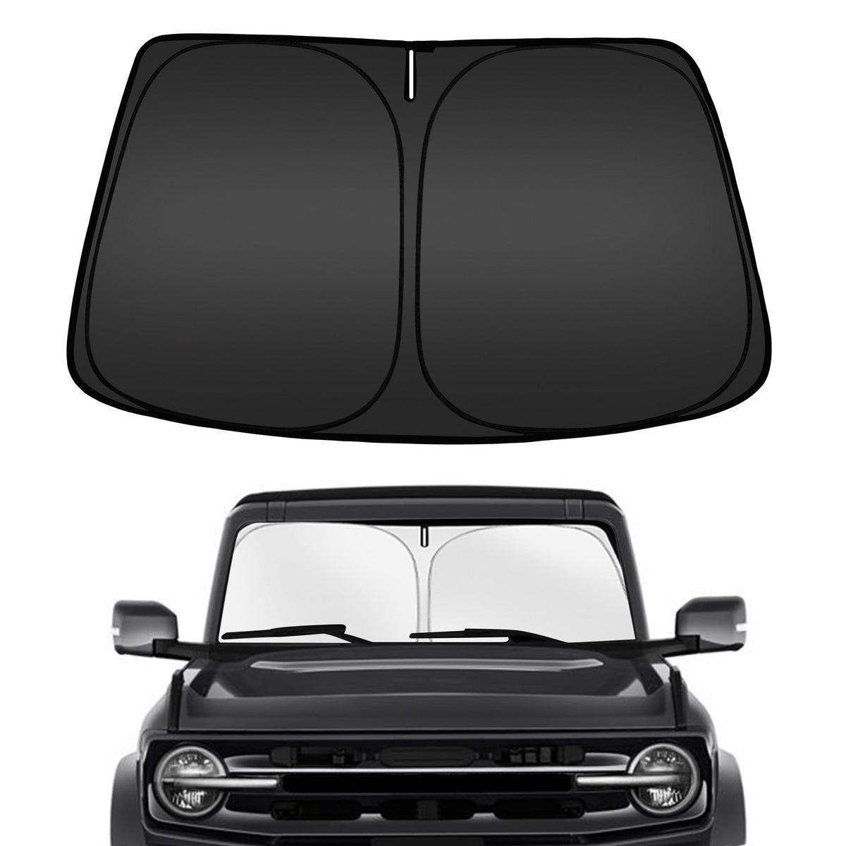 ARISMOTOR front view showing full windshield coverage and neat fit