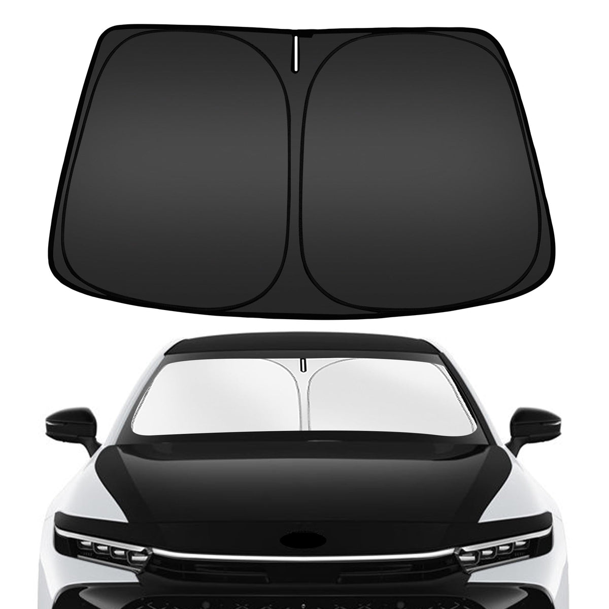 ARISMOTOR front view installed on Toyota Crown shows perfect windshield fit and sun protection