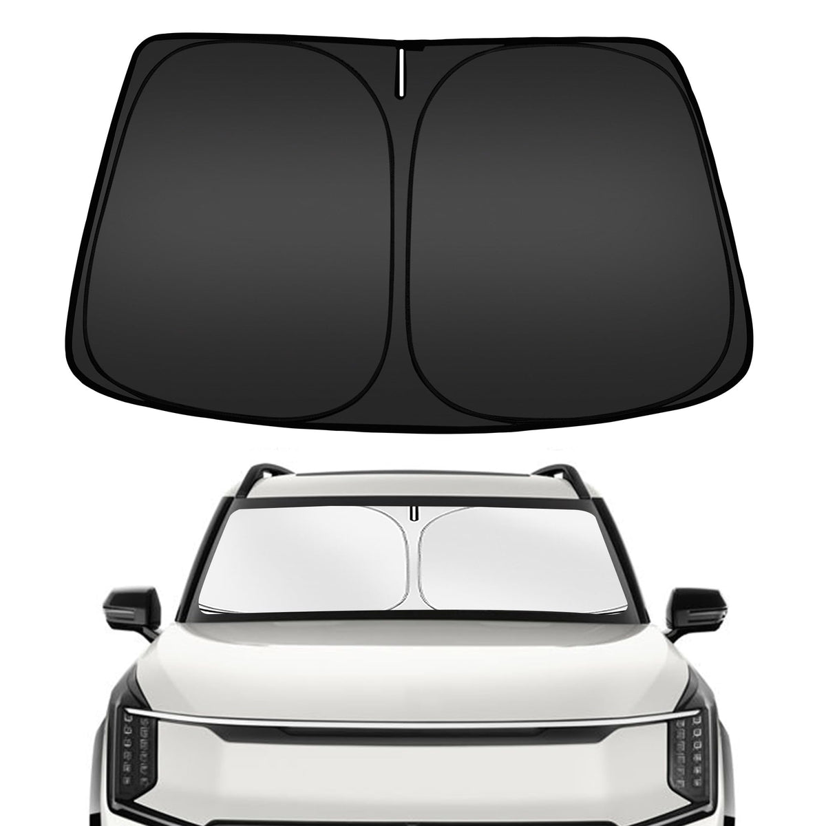 ARISMOTOR front view showing full windshield coverage and vehicle protection