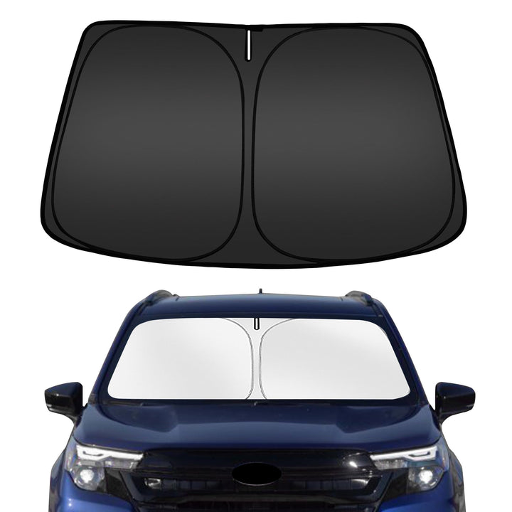 ARISMOTOR front view on Forester windshield showing full coverage and clean fit
