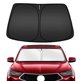 ARISMOTOR front view of custom fit shade showing full coverage, protects dash