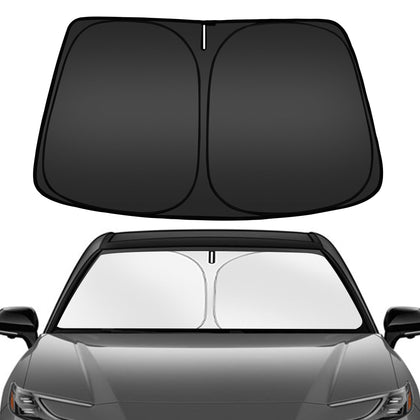 ARISMOTOR front packaging showing Camry-specific sun shade and included storage bag benefits protection