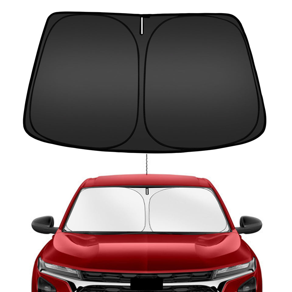 ARISMOTOR front view of fitted shade on Chevy Trax showing full coverage benefit