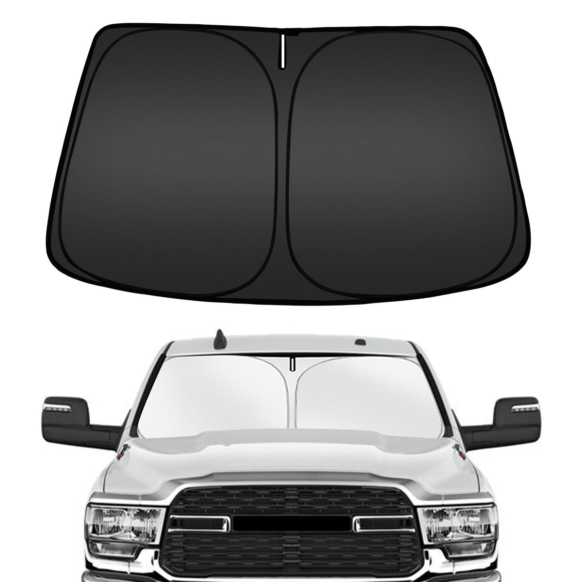 ARISMOTOR front view showing custom-fit windshield coverage and full protection benefit